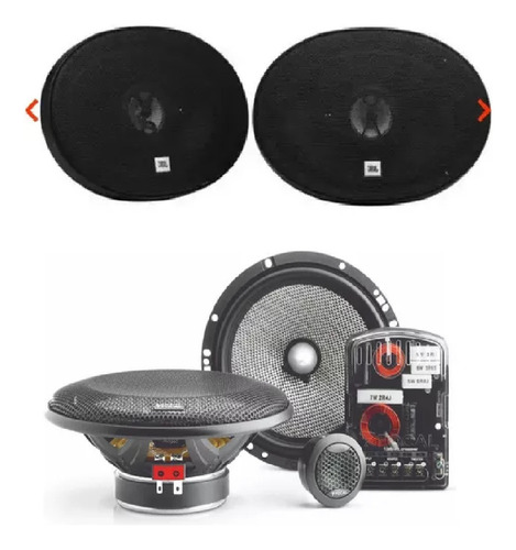 Bocinas Jbl 6x9 Stage16937+set De Medios Focal Access 165as Color Negro