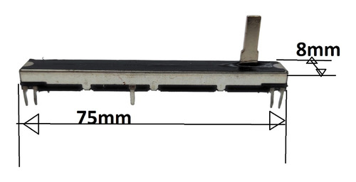 Potenciometro Deslizable Doble Fader B10k Estereo Mezcladora