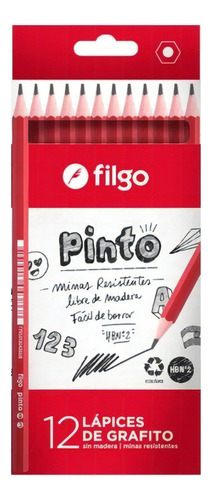 Caja X 12 Lapices De Grafito Filgo Pinto Hb