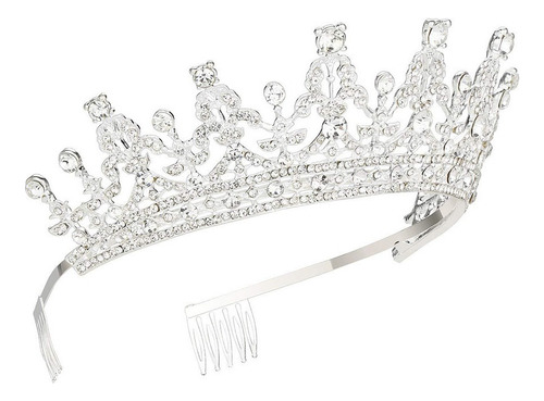 Corona De Princesa Reina Tiara Con Peine Cristal Rhinestone
