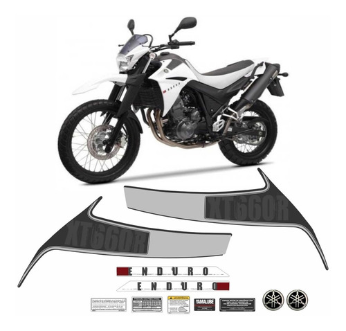 Kit Adesivos Yamaha Xt 660r 2013 2014 Branca Etiquetas 10371