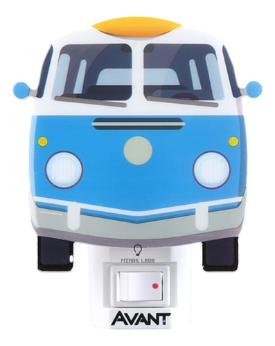 Luminaria Noturna Infantil Tomada 1w Amarela Avant Kombi Cor da cúpula Azul 110V/220V