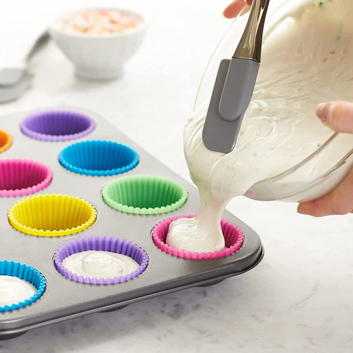 12 Unidades Forma De Silicone Para Cupcake Livre De Bpa