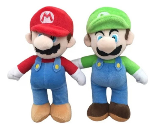 Peluche Mario O Luigi Super Mario Bros 40 Cm Muñeco Calidad 