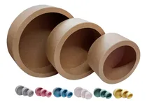 Comprar Nicho Quarto De Bebe Pmg 3 Pcs Material Mdf - Parede Quarto Cor Cru