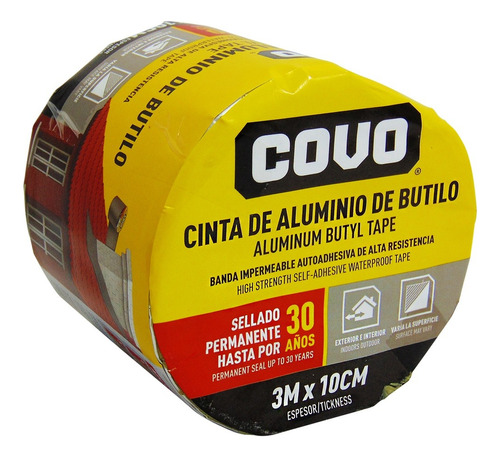 Cinta Butilo Autoadhesiva Aluminizada Techos Fugas Tanques