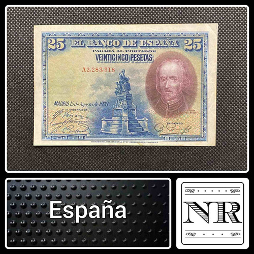 España - 25 Pesetas - Año 1928 - P #74 - C. De La Barca