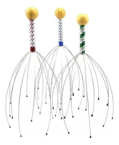 Set 3 Masajeador Relajante Piojito Araña Cabeza Antiestrés