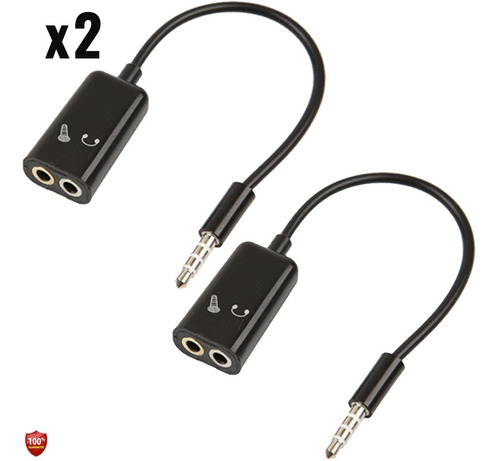 Cable Splitter Adaptador Microfonos Audífono Celular X 2 Und