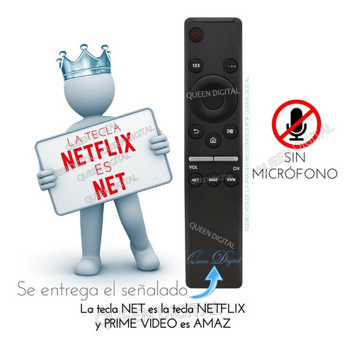 Control Remoto Para Samsung Qled Smart Netflix Prime Video