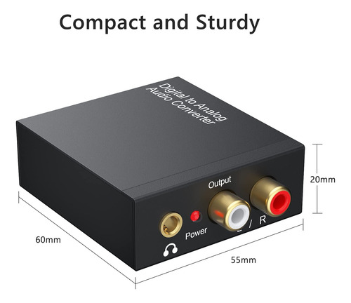 Convertidor De Audio Digital A Analógico 192 Khz Rca 3.5 Mm