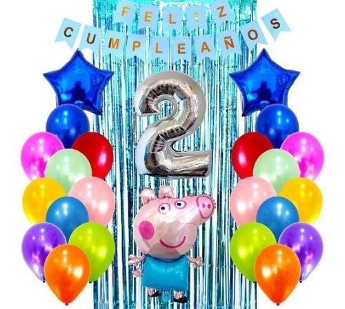 Combo Kit Deco Fiesta Globos George Peppa Pig