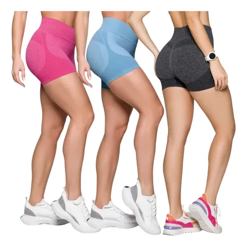 Shorts Selene Sem Costura Fitness Academia Levanta O Bumbum