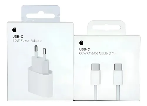 Carregador + Cabo C Apple Original Turbo iPhone 15 16 17 Branco