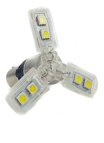 Lampara S25 6 Led Blanca Ba15s 1 Polo Hélice 12v