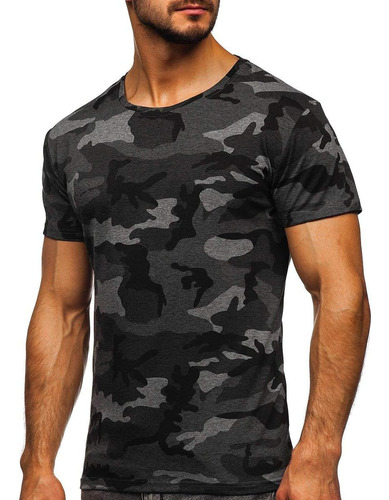 Camisetas Deportivas De Manga Corta De Camuflaje Para Hombre