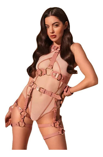 Conjunto De Traje De Bondage De Cuero Sexy