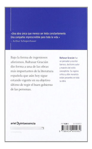 Libro El Arte De La Prudencia Editorial Ariel De Baltasar Gr