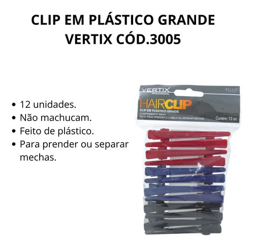 Clip Em Plástico Grande Vertix Cód.3005