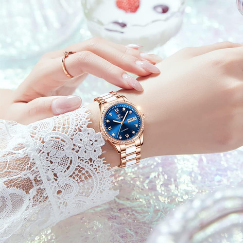 Olevs Reloj Para Mujer Reloj De Pulsera Automático Con Diama
