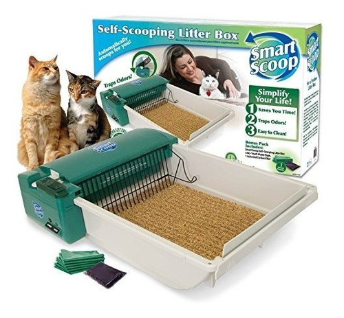 Smartscoop Basic Green Self-scooping Cat Litter Box, 25.5  L