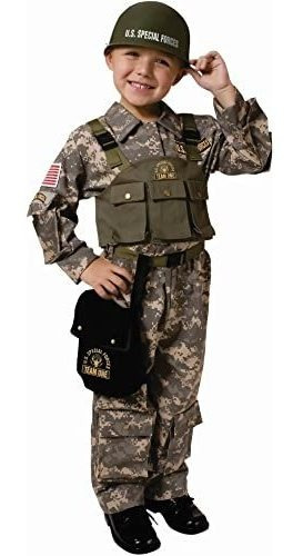 Disfraz Talla Medium (8|10) Unisex Para Niños De Militar