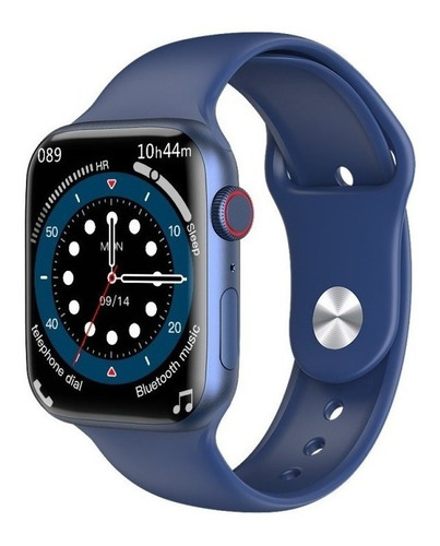 Smartwatch Iwo Series 7 W27 Pro 1.75  Caja 44mm De  Aleación  Azul, Malla  Azul De  Silicona