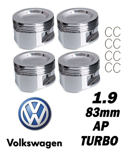 Jogo De Pistões Turbo Vw Ap 1.9 83mm Côncavo 800cv Afp