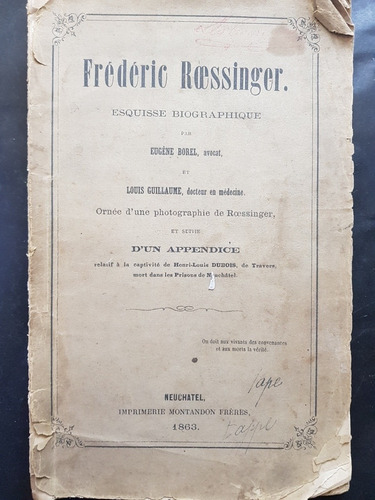 Frédéric Rssinger. Eugène Borel. 50n 838