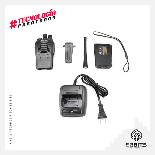 Radio Walkie Talkie Baofeng Bf-888s Uhf X2 Bateria 2800m Ah