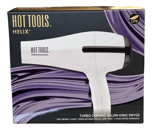 Secadora Hot Tools Turbo Ceramic Salon Ionic Dryer Color Blanco