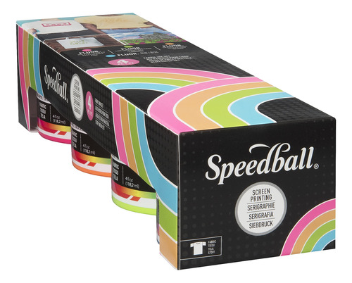 Speedball Juego Tinta Serigrafia Tela Color Fluorescente 4