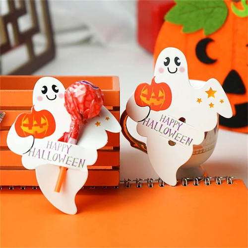 Tarjeta De Piruleta De Halloween De 50 Piezas