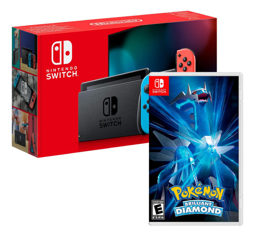 Consola Nintendo Switch Neon 2019 + Pokemon Diamond