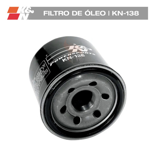 Filtro De Óleo K&n Kn-138 Para Suzuki Gsx, Gsxr 600 750 1000