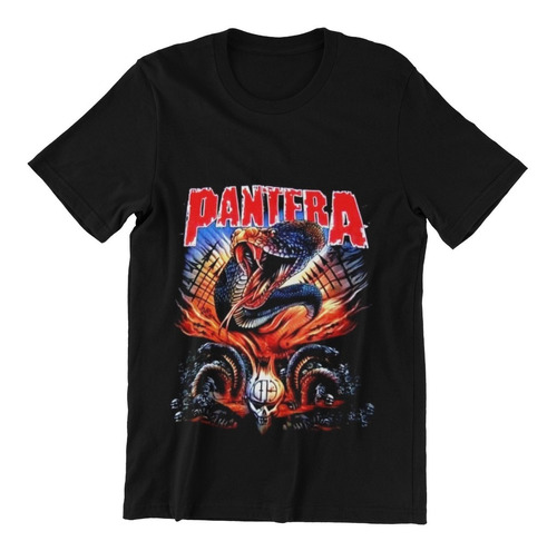 Polera Unisex Pantera Rock Metal Serpiente Estampado Algodon