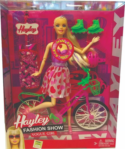 Boneca Barbie com bicicleta e acessórios