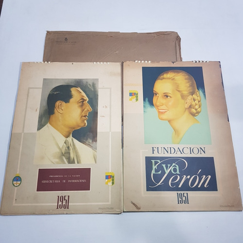 Antiguos Almanaques Evita Y Perón 1951 Originales Mag 61610