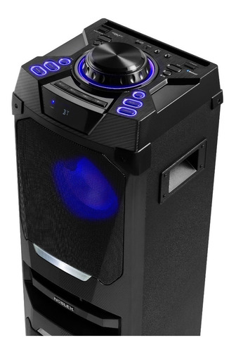 Parlante Torre Noblex Mnt1050p Tower System Bluetooth Luces Color Negro