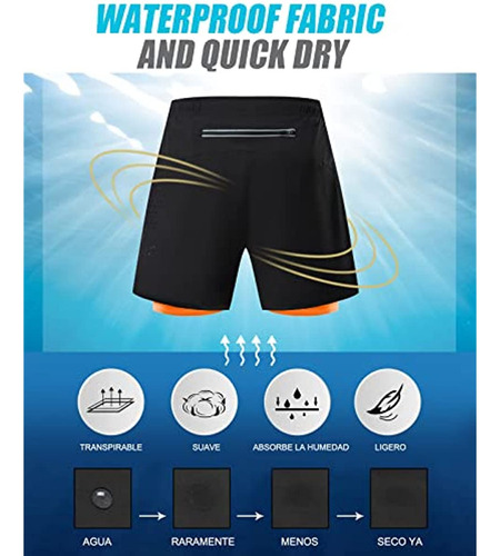 Shorts Hombre Deportivos 2 En 1 Pantalones Cortos De Correr