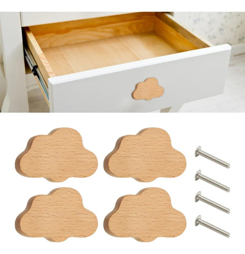 4x Perillas De Madera Para Gabinetes/tiradores De Cajones