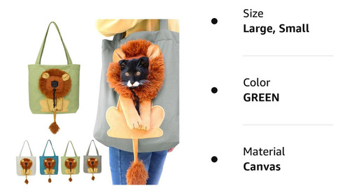 Bolsa De Ombro De Lona Em Formato De Leão Para Cães Pequenos