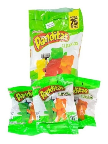 Mini Panditas Clásicos Ricolino 375 Gr Bolsa Con 25 Bolsitas