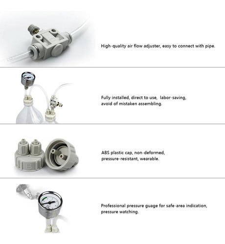Imagen 3 de 8 de Diy Co2 Generador De Sistema Kit Con Presión De Flujo De Air