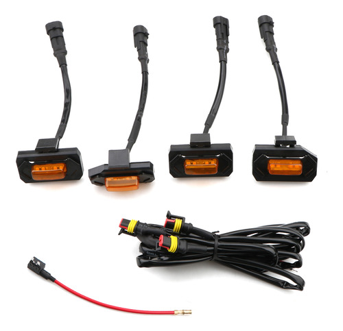 4 Piezas De Luces Led Para Parrilla Delantera Con Fusible Ad
