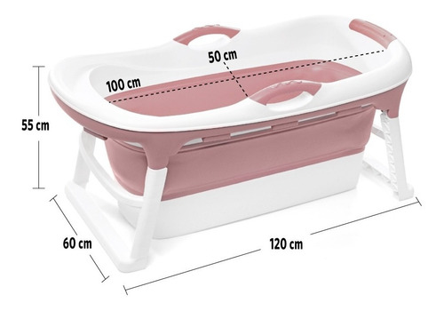 Imagen 2 de 10 de Bañera Bañadera Plegable Para Bebe Adultos Felcraft 120x55