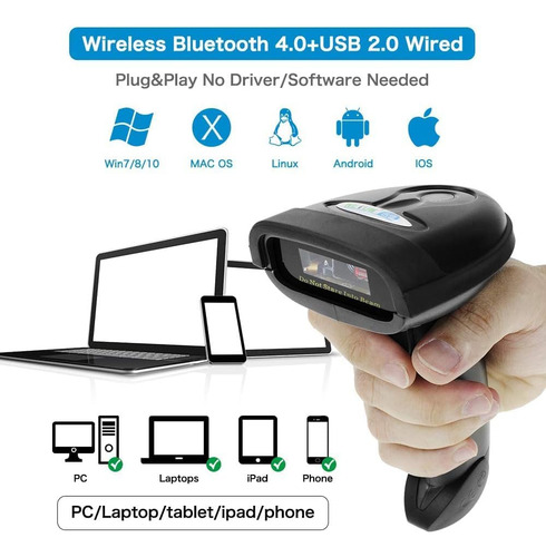 Netum Escáner De Código De Barras Bluetooth, Compatible C...