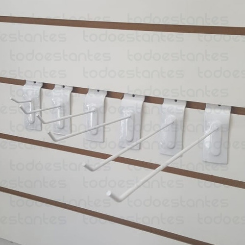 Imagen 2 de 3 de 100 Blistero Gancho Panel Ranurado Peroque 20cm Todoestantes
