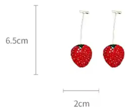 Aretes/pendientes De Fresa, Piedras De Cristal, Sofisticado