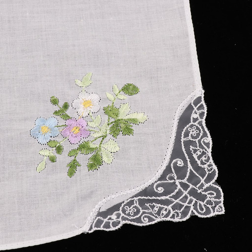 Pack De 5 Pañuelos De Algodón Para Mujer Bordados Con